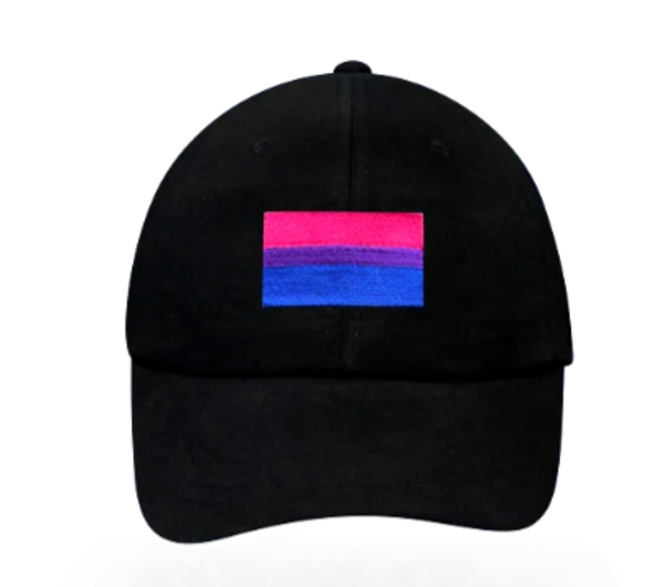 RAINBOW BI FLAG BLACK CAP