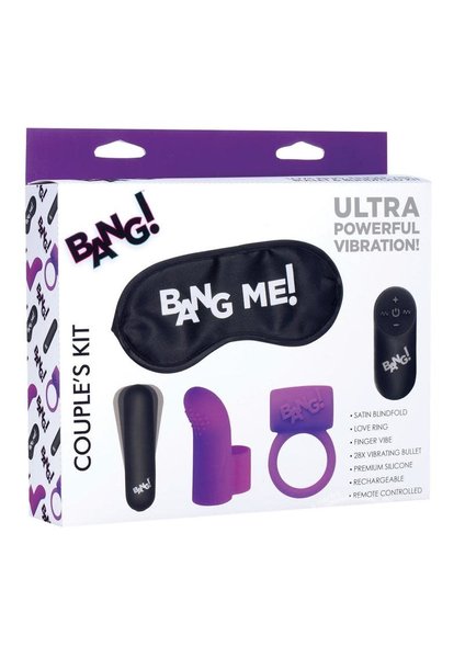 XR Brands BANG COUPLES LOVE RING KIT PURPLE