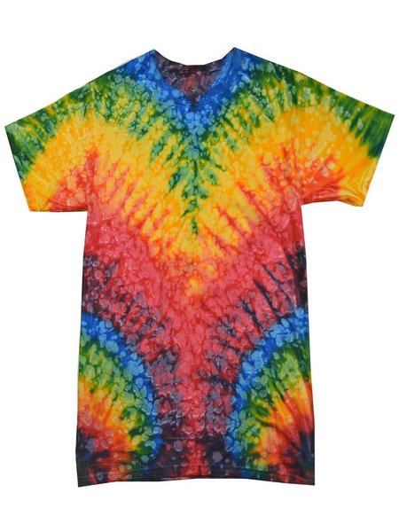RAINBOW RAINBOW TIE DYE HEART T SHIRT