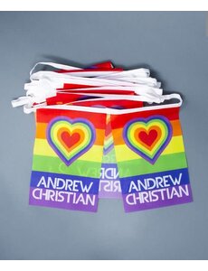 ANDREW CHRISTIAN AC PRIDE HEART FLAG STRING BANNER