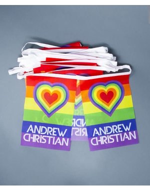 ANDREW CHRISTIAN AC PRIDE HEART FLAG STRING BANNER