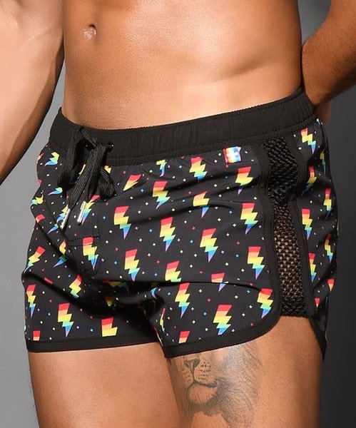 ANDREW CHRISTIAN AC PRIDE LIGHTNING MESH SWIM SHORTS