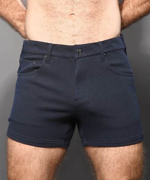 ANDREW CHRISTIAN AC SKINNY STRETCH JEAN SHORTS NAVY