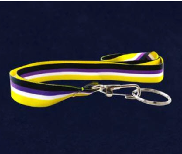 RAINBOW NON-BINARY PRIDE LANYARD
