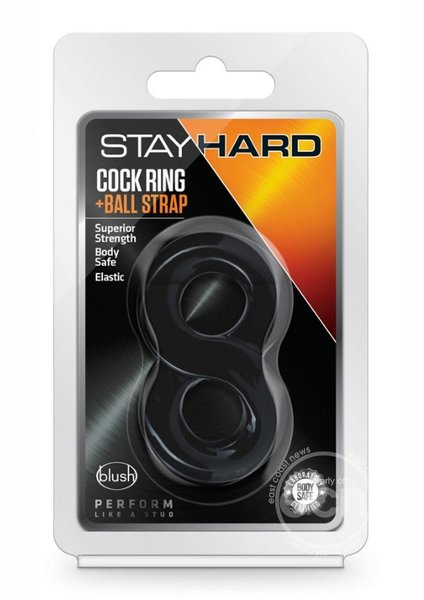 BLUSH NOVELTIES STAY HARD CRING & BALL STRAP BLACK
