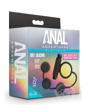 BLUSH NOVELTIES ANAL ADVENTURE PLATINUM BEADS VIBE COCK RING