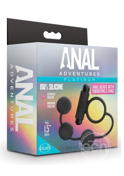 BLUSH NOVELTIES ANAL ADVENTURE PLATINUM BEADS VIBE COCK RING