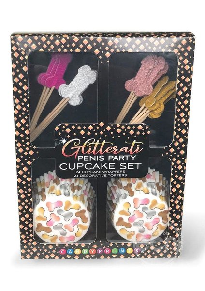 Little Genie Productions GLITTERATI PENIS CUPCAKE 48PC SET