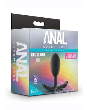 BLUSH NOVELTIES ANAL ADVENTURE SILICONE VIBRA SLIM PLUG MD BLK