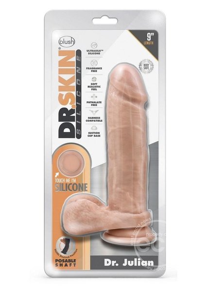 BLUSH NOVELTIES DR SKIN SILICONE DR JULIAN 9" DILDO