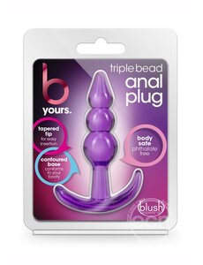BLUSH NOVELTIES B YOURS TRIPLE BEAD ANAL PLUG PURPLE