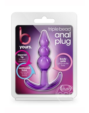 BLUSH NOVELTIES B YOURS TRIPLE BEAD ANAL PLUG PURPLE