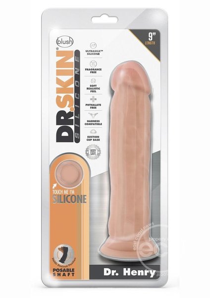 BLUSH NOVELTIES DR SKIN SILICONE DR HENRY 9" DILDO