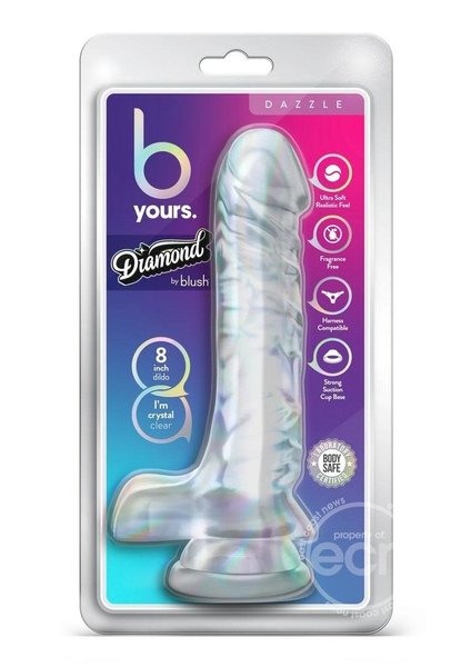 BLUSH NOVELTIES B YOURS DIAMOND DAZZLE DILDO 9"