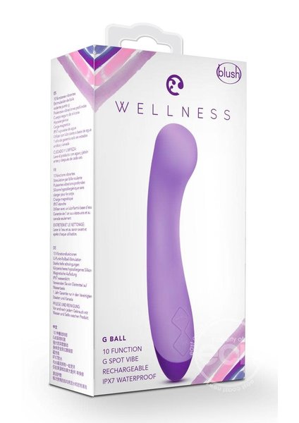 BLUSH NOVELTIES WELLNESS G BALL SILICONE G SPOT VIBRATOR PURPLE