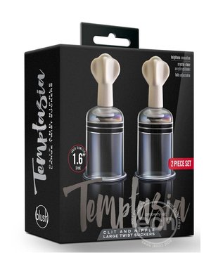 BLUSH NOVELTIES TEMPTASIA CLIT & NIPPLE LARGE TWIST SUCKERS SET CLEAR