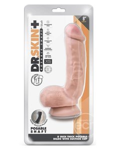 BLUSH NOVELTIES DR SKIN PLUS THICK POSE W/BALLS 8"