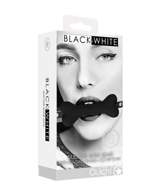 Shots OUCH SILICONE BONE GAG BLACK