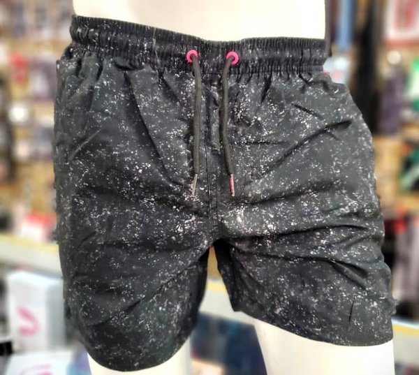 UZZI ACTIVE WEAR UZZI MICROFIBER SWIMSHORTS BLACK