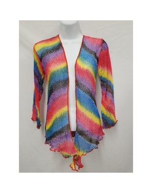 KALA IMPORTS LLC RAINBOW NET SHRUG TOP