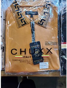 Chuxx CHUXX CAMEL POLO WITH GREEK SCROLL ZIPPER
