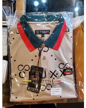 Chuxx CHUXX KHAKI POLO WITH EMBROIDERED BADGE