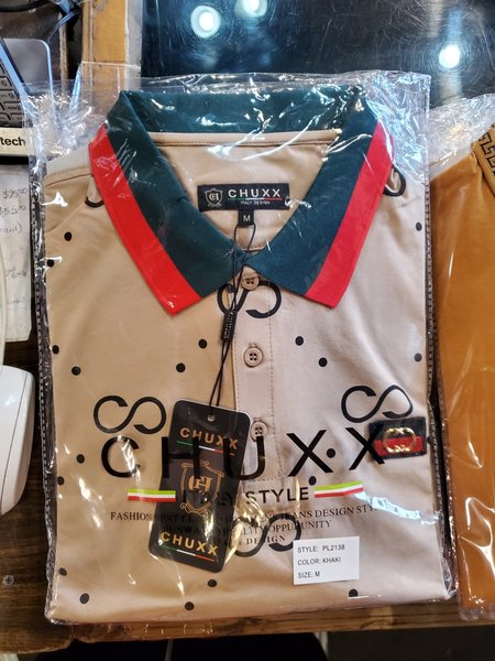 Chuxx CHUXX KHAKI POLO WITH EMBROIDERED BADGE