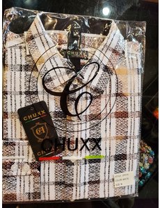 Chuxx CHUXX LONG SLEEVE WHITE WITH IRIDESCENT PLAID