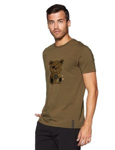 BERTIGO BERTIGO TEDDY JACK GOLD BEAR OLIVE T-SHIRT