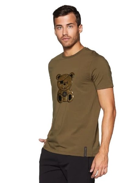 BERTIGO BERTIGO TEDDY JACK GOLD BEAR OLIVE T-SHIRT