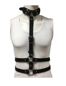 ROUGE ROUGE LEATHER BODY HARNESS WITH CHOKER