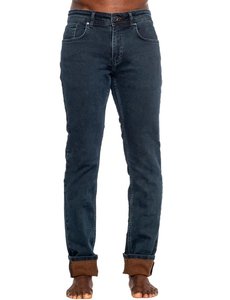 EX FROG EIGHT X NAVY SLIM FIT JEANS W/ BROWN INNER LININGFIT