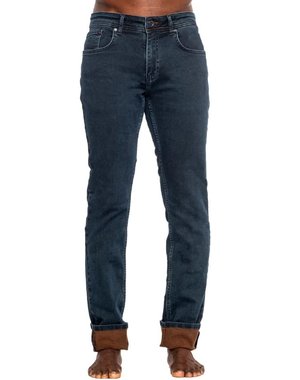 EX FROG EIGHT X NAVY SLIM FIT JEANS W/ BROWN INNER LININGFIT