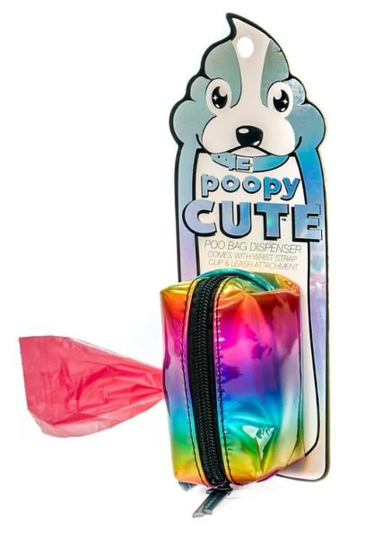 FYDELITY FYDELITY POOPCUTE DOGGY WASTE BAG HOLDER METALLIC RAINBOW