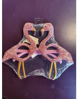  OLE FASHION BEJEWELED FLAMINGO GLASSES (NO LENS)