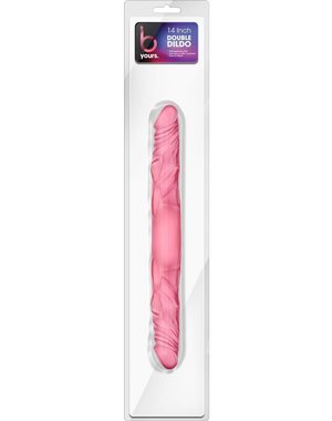 BLUSH NOVELTIES B YOURS DOUBLE DILDO 14" PINK