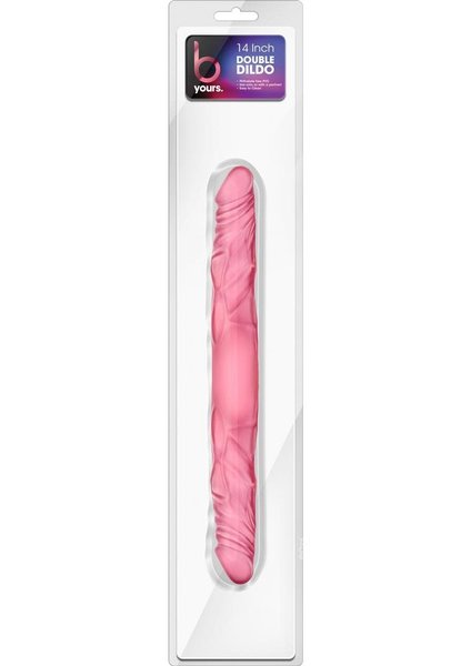BLUSH NOVELTIES B YOURS DOUBLE DILDO 14" PINK
