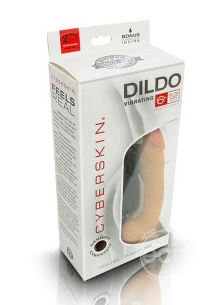 CalExotics CYBERSKIN VIBRATING CYBER COCK WITH BALLS 6"