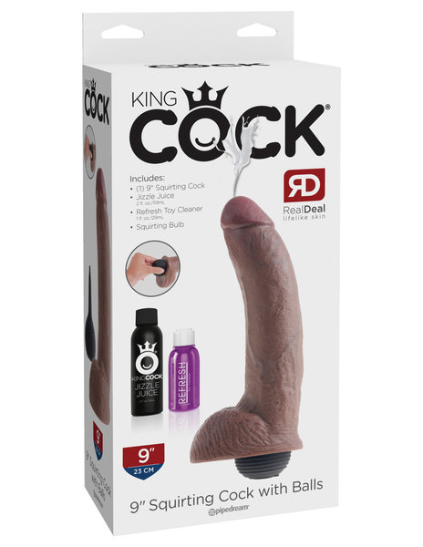 PIPEDREAM PRODUCTS KING COCK SQUIRTING WITH BALLS 9"