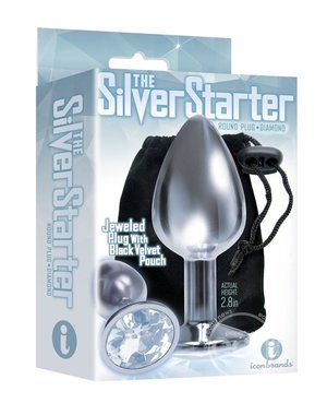 ICON BRANDS SILVER STARTER BEJEWELED STAINLESS STEEL PLUG