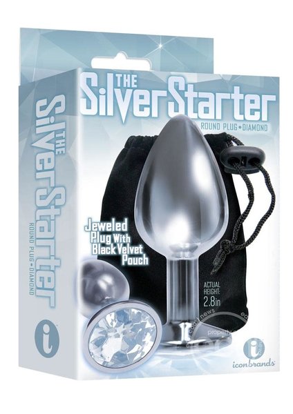 ICON BRANDS SILVER STARTER BEJEWELED STAINLESS STEEL PLUG