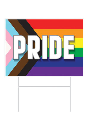 RAINBOW PLASTIC PRIDE YARD SIGN