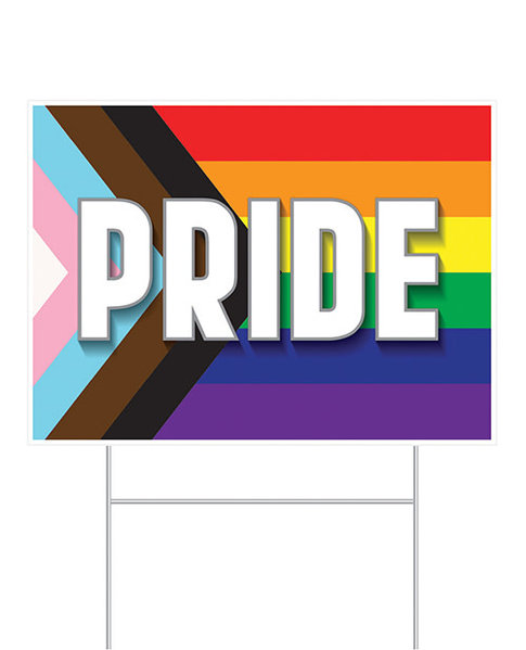 RAINBOW PLASTIC PRIDE YARD SIGN