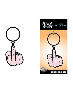 WOOD ROCKET WOOD ROCKET ENAMEL KEYCHAIN MIDDLE FINGER