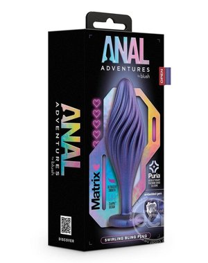 BLUSH NOVELTIES ANAL ADVENTURES MATRIX SWIRL BLING PLUG SAPPHIRE