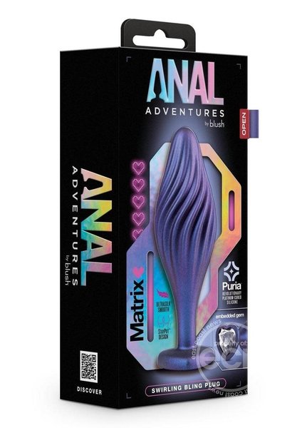 BLUSH NOVELTIES ANAL ADVENTURES MATRIX SWIRL BLING PLUG SAPPHIRE