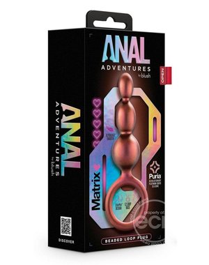 BLUSH NOVELTIES ANAL ADVENTURES MATRIX BEADED LOOP PLUG COPPER