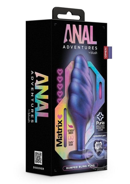 BLUSH NOVELTIES ANAL ADVENTURES MATRIX BUMPED BLING PLUG SAPPHIRE