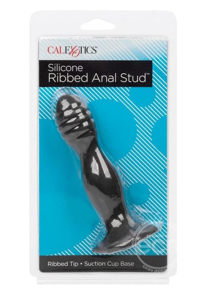 CalExotics SILICONE RIBBED ANAL STUD BLACK