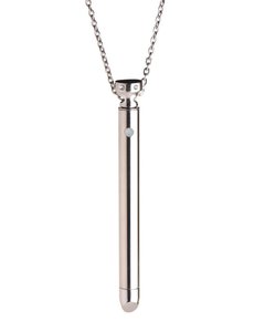 XR Brands CHARMED STAINLESS STEEL RECHARGEABLE 7X VIBRATING NECKLACE